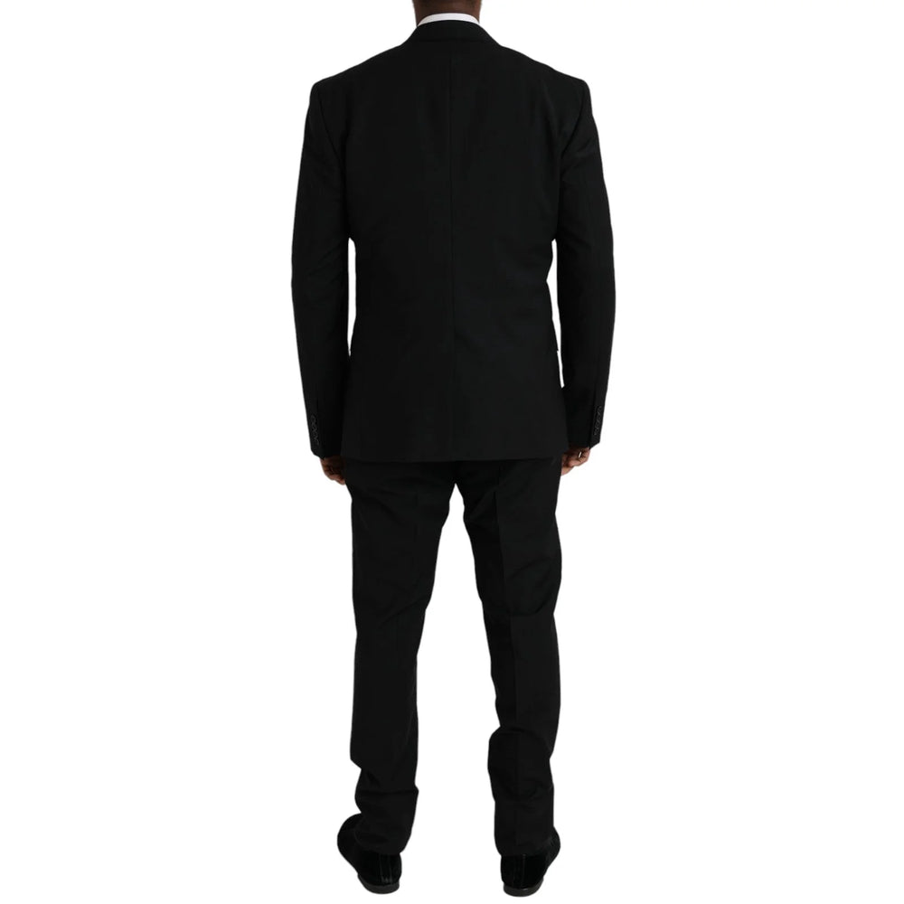 Dolce & Gabbana Black Polyester STAFF Formal 3 Piece Suit - IT54 | XL - Pant Suits