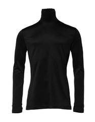 Dolce & Gabbana Black Polyester Turtleneck Pullover Sweater - Sweaters