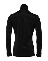 Dolce & Gabbana Black Polyester Turtleneck Pullover Sweater - Sweaters