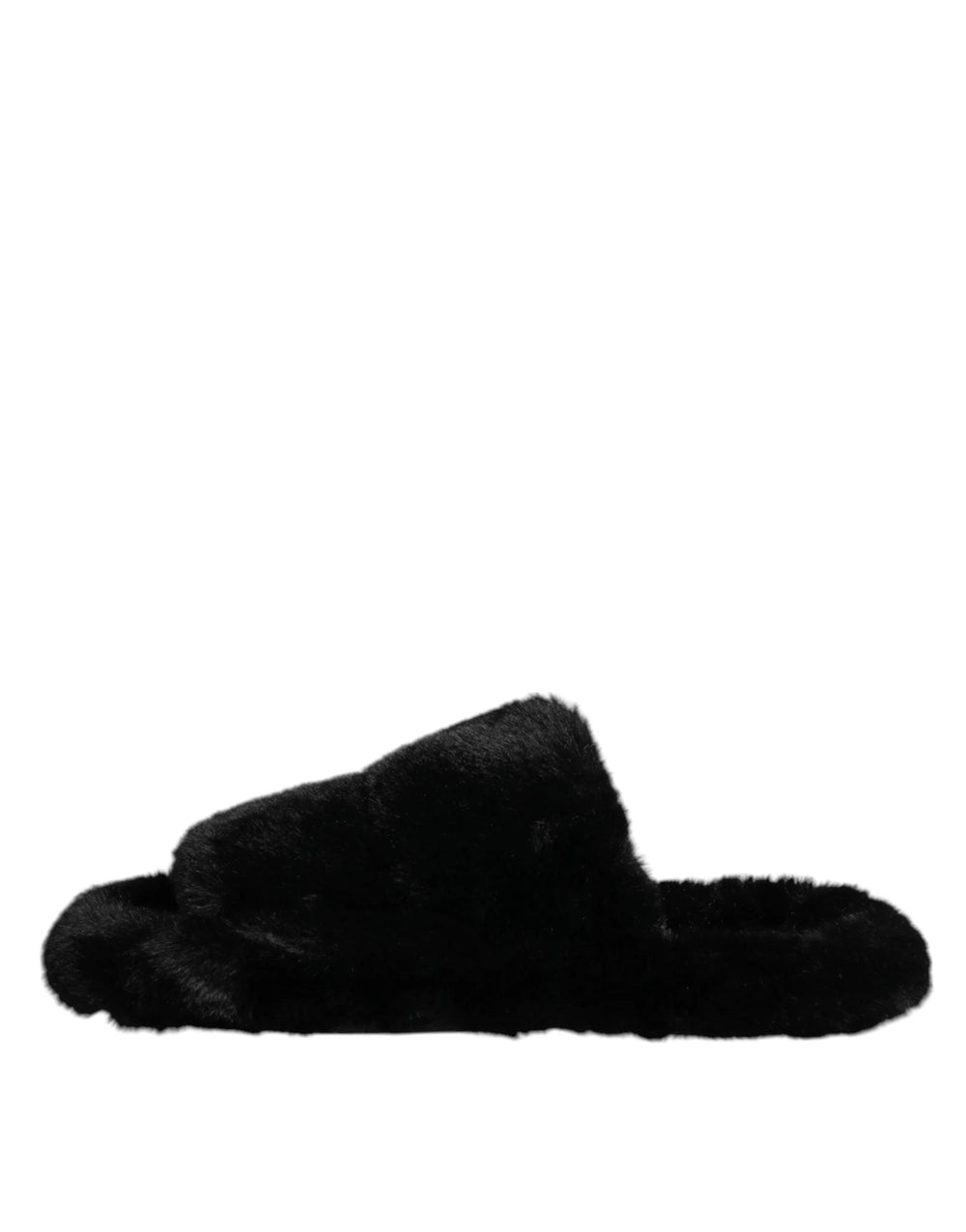 Dolce & Gabbana Black Polyester Velvet Slides Slipper Shoes - EU39/US6 - Sandals