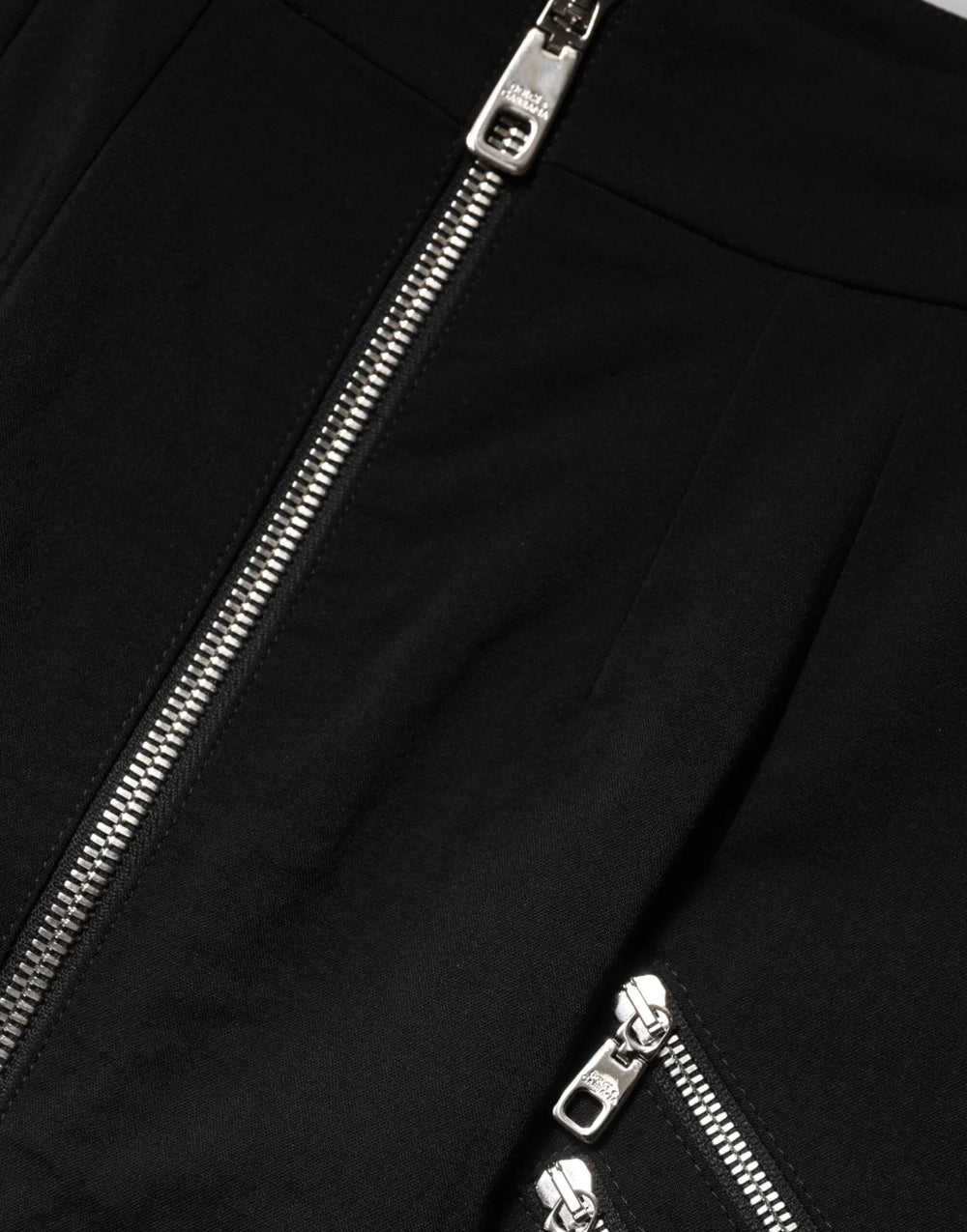 Dolce & Gabbana Black Polyester Zipper High Waist Mini Skirt - IT38 | XS