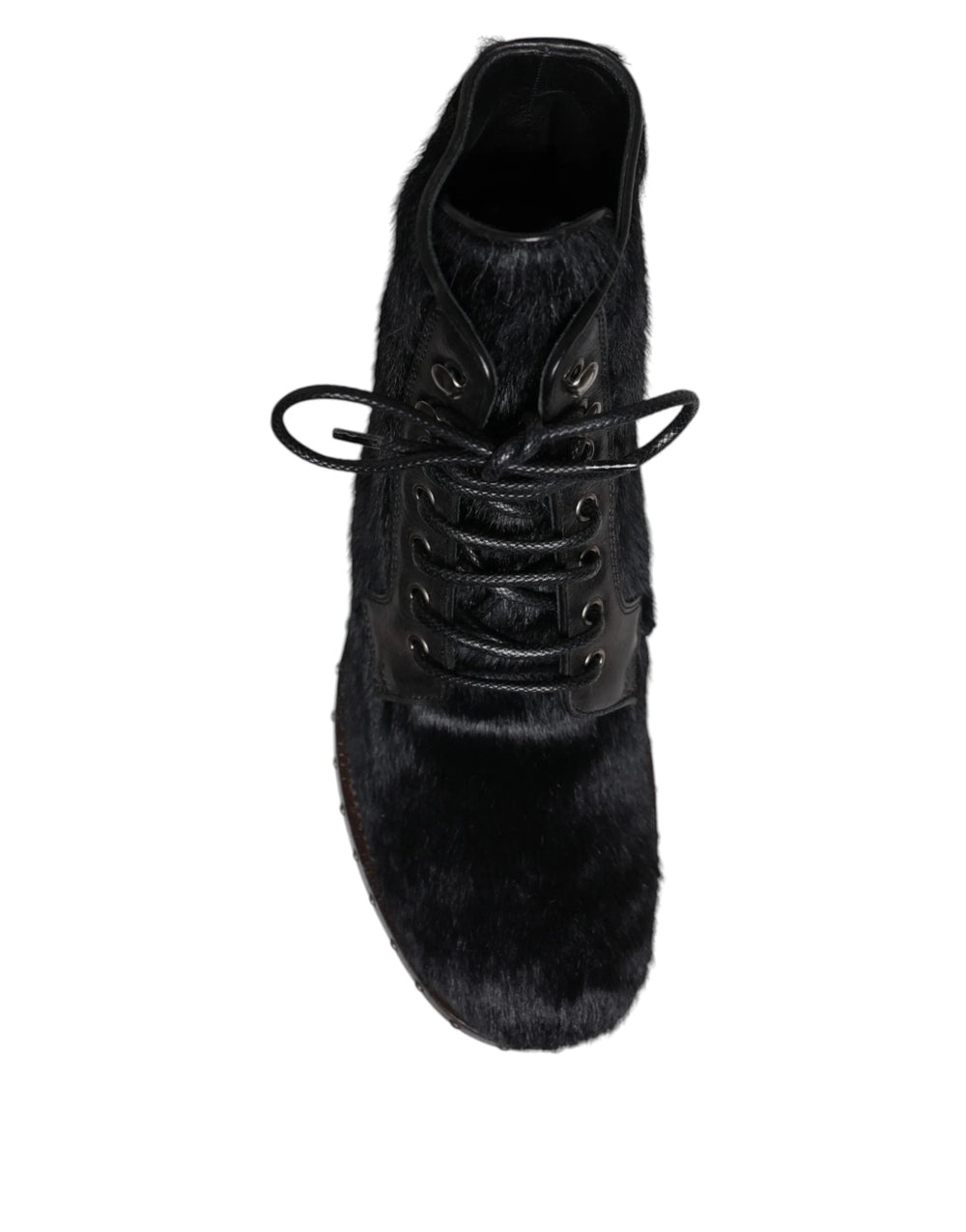 Dolce & Gabbana Black Pony Style Leather Mid Calf Boots Shoes - EU42/US9