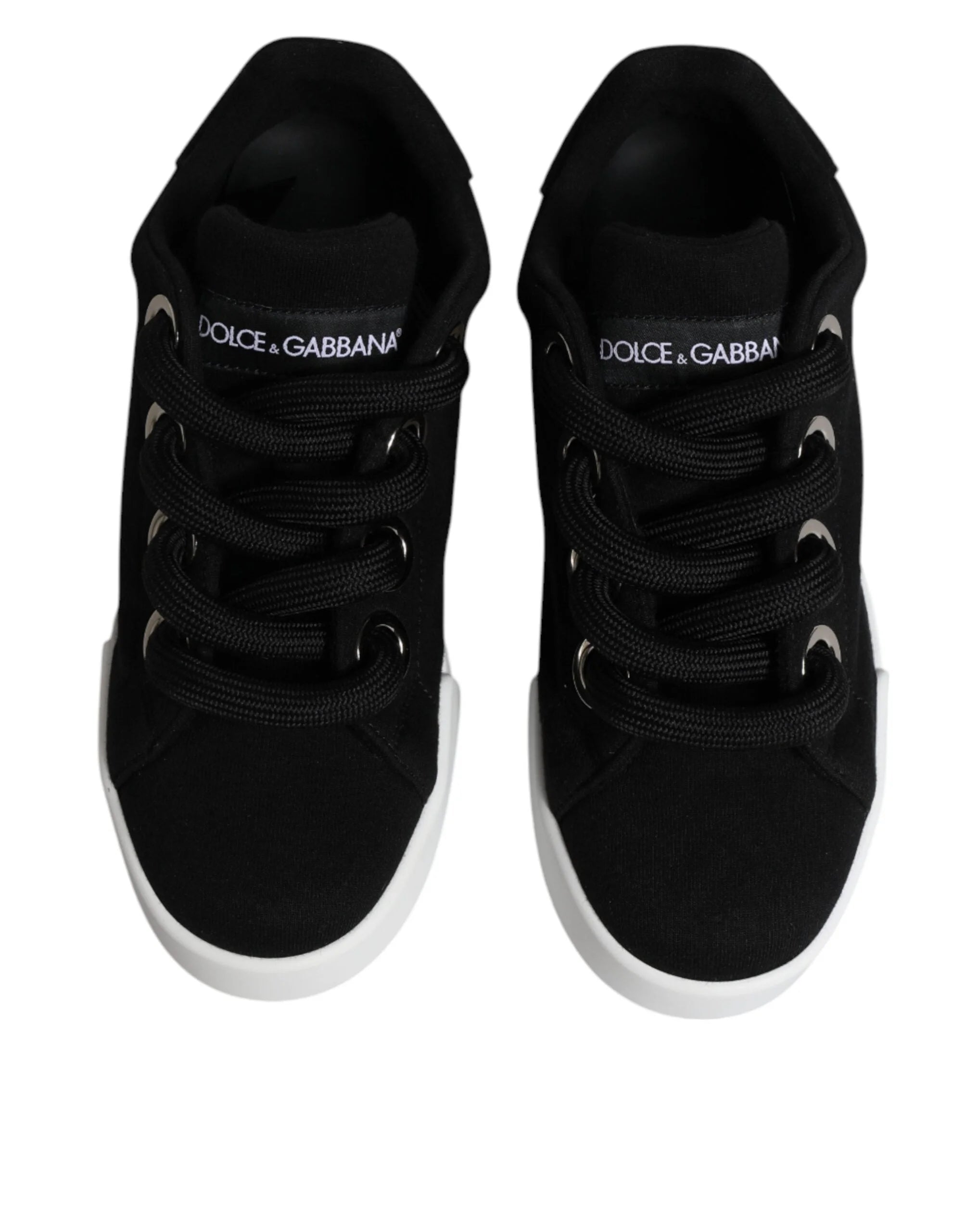 Dolce & Gabbana Black Portofino Low Top Sneakers Shoes - EU37/US7 - Sneakers