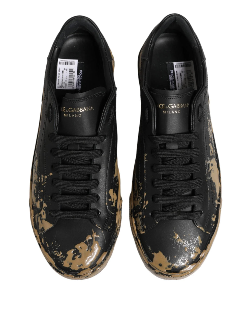 Dolce & Gabbana Black Portofino Mud Effect Low Top Sneakers Shoes - EU44/US11