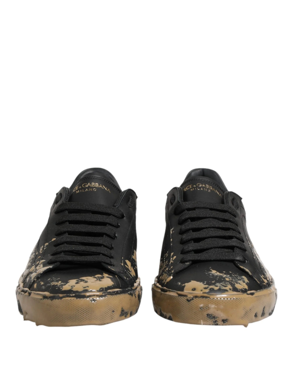 Dolce & Gabbana Black Portofino Mud Effect Low Top Sneakers Shoes - EU44/US11