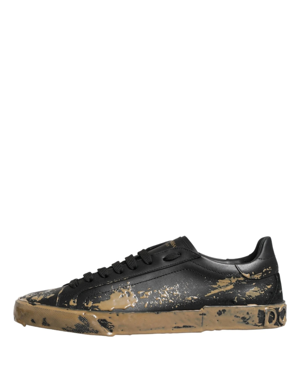 Dolce & Gabbana Black Portofino Mud Effect Low Top Sneakers Shoes - EU44/US11