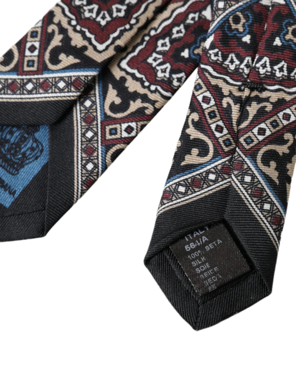 Dolce & Gabbana Black Printed 100% Silk Adjustable Men Tie - Neckties