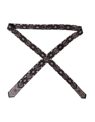 Dolce & Gabbana Black Printed 100% Silk Adjustable Men Tie - Neckties