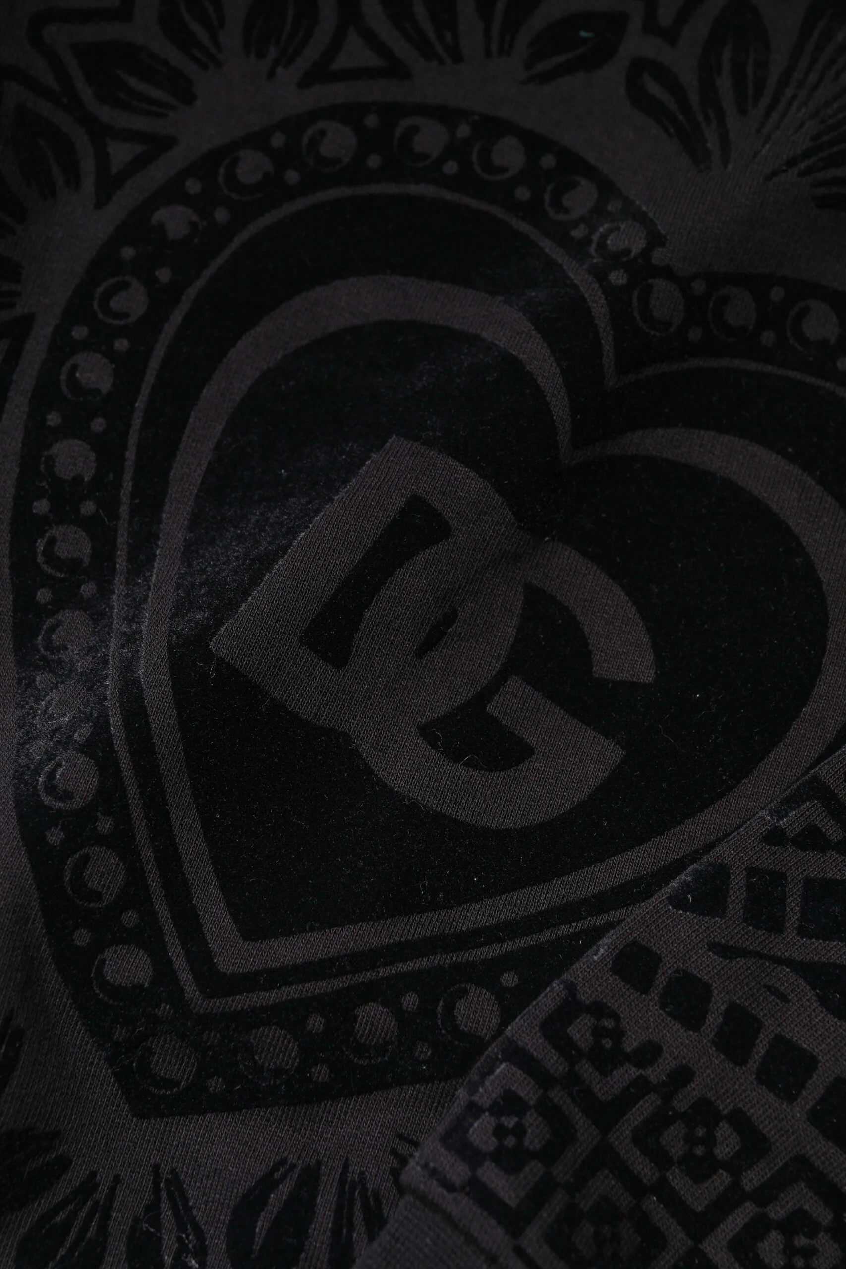 Dolce & Gabbana Black Printed Crew Neck Sweatshirt Sweater - Sweatshirts