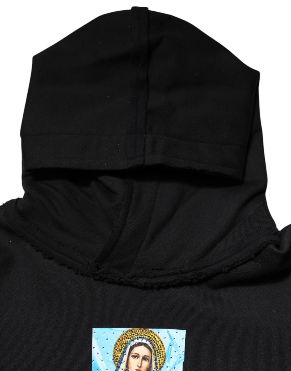 Dolce & Gabbana Black Printed Hoodie Crystal Embellished Jacket - XL - Hoodies