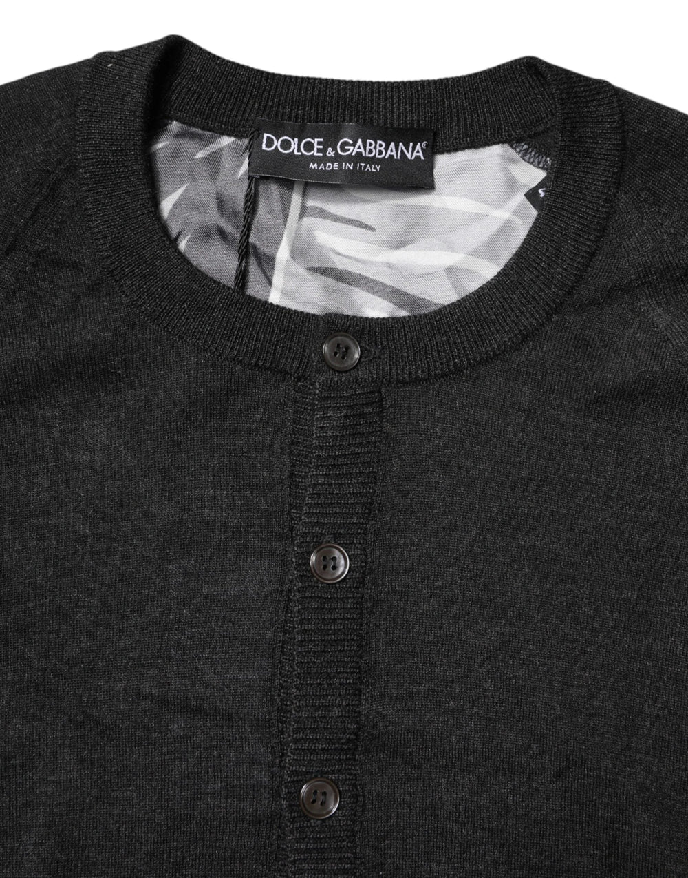 Dolce & Gabbana Black Printed Knitted Men Pullover Sweater - IT44 | XS - Sweaters