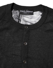 Dolce & Gabbana Black Printed Knitted Men Pullover Sweater - IT44 | XS - Sweaters