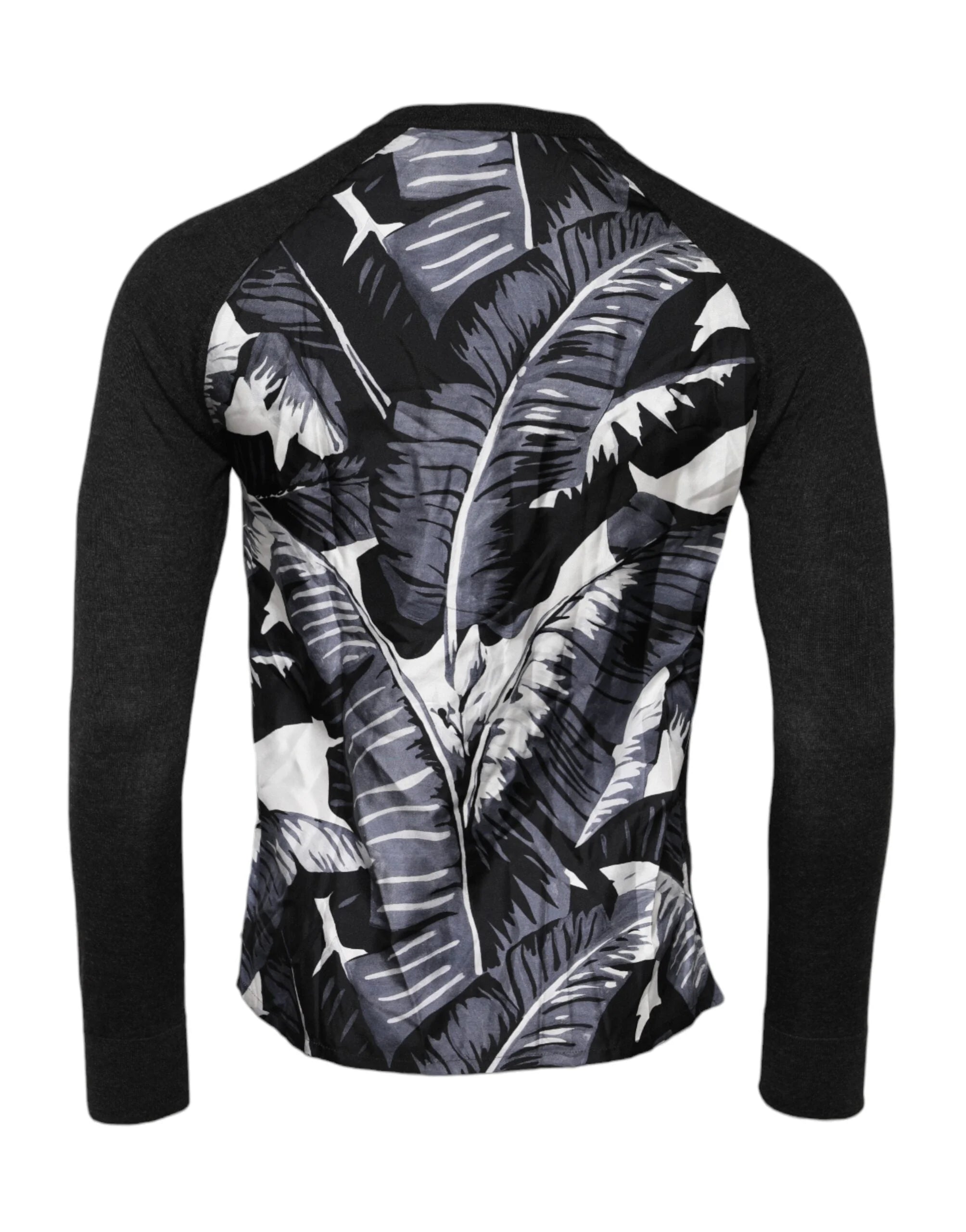 Dolce & Gabbana Black Printed Knitted Men Pullover Sweater - IT44 | XS - Sweaters