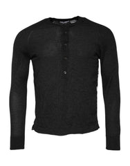 Dolce & Gabbana Black Printed Knitted Men Pullover Sweater - IT44 | XS - Sweaters