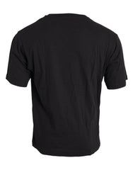Dolce & Gabbana Black Printed Pocket Cotton Crewneck T-shirt - IT44 | XS - T-Shirts