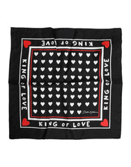 Dolce & Gabbana Black Printed Silk Square Men Foulard Scarf - Scarves & Shawls