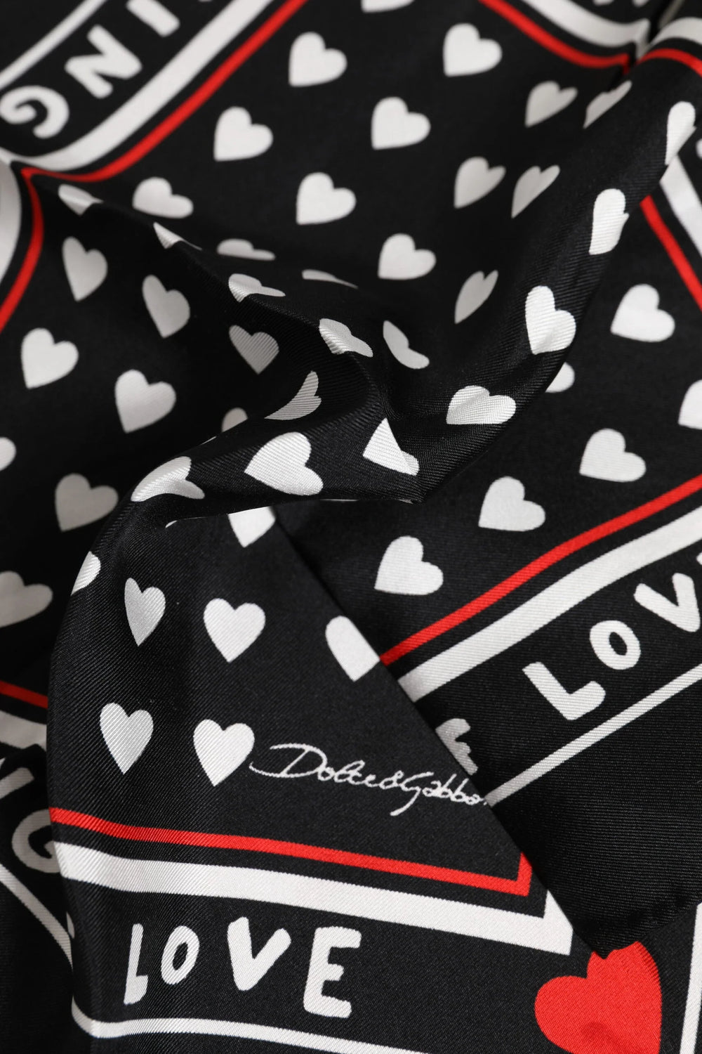 Dolce & Gabbana Black Printed Silk Square Men Foulard Scarf - Scarves & Shawls