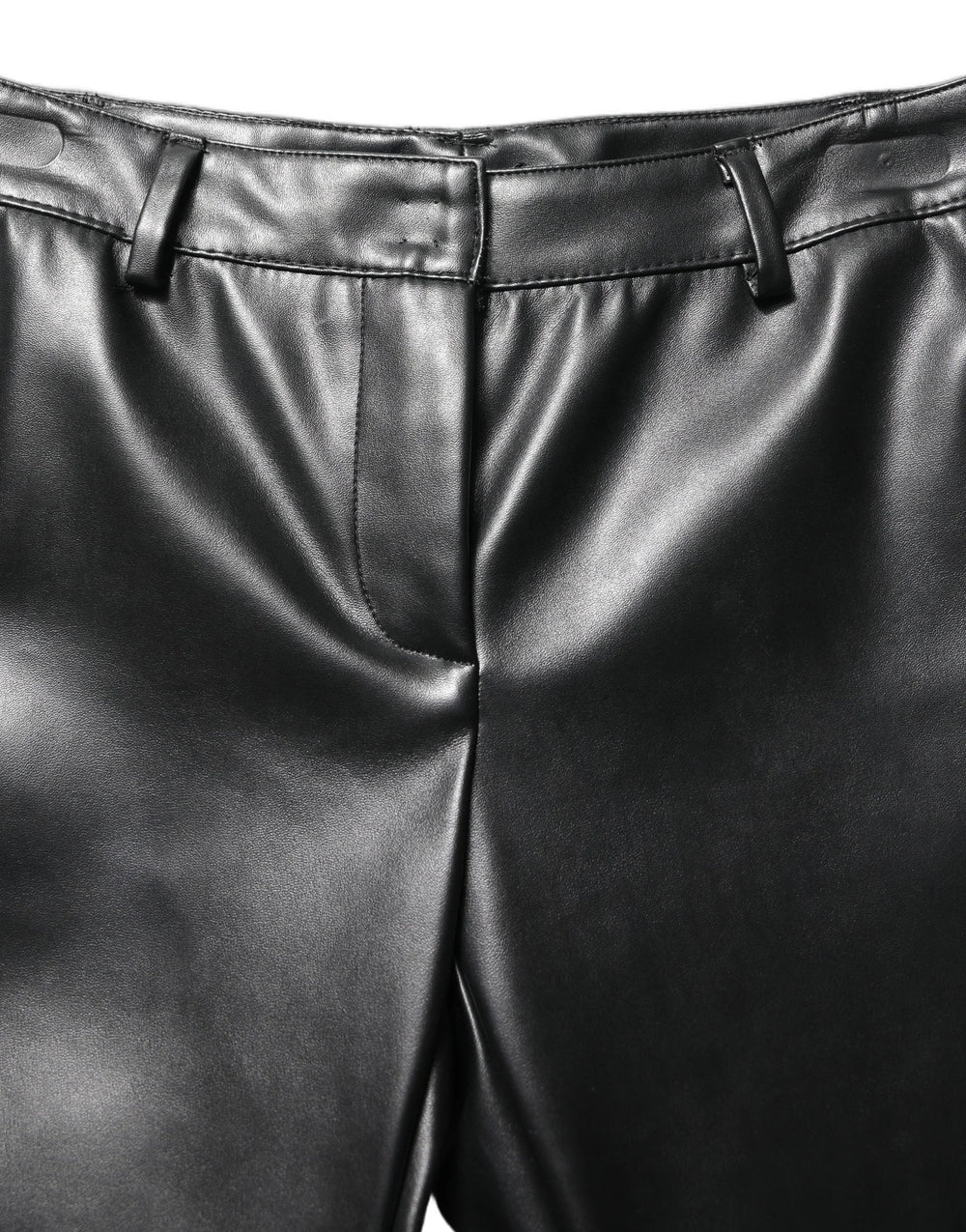Dolce & Gabbana Black PU Leather High Waisted Trouser Pants - IT40|S