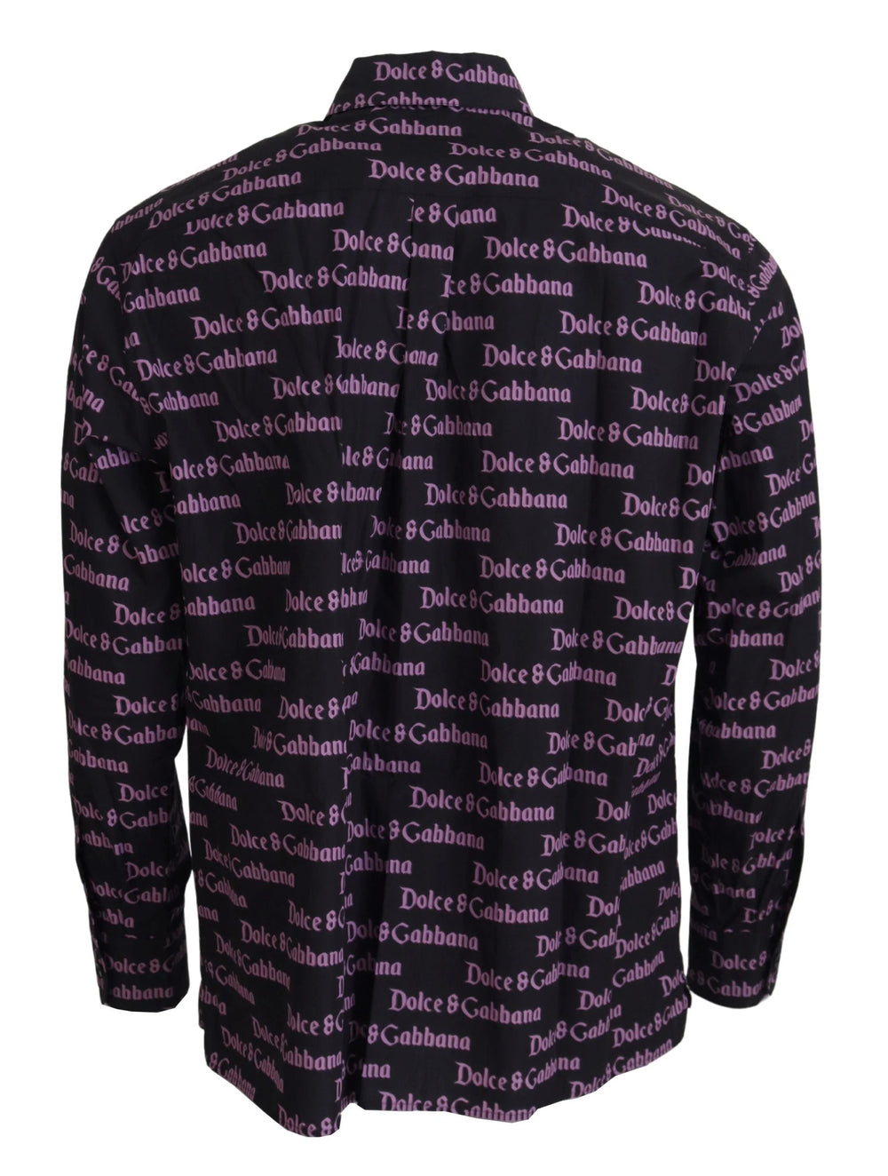 Dolce & Gabbana Black Purple Logo Slim Dress Formal Shirt - IT39 | S - Shirts