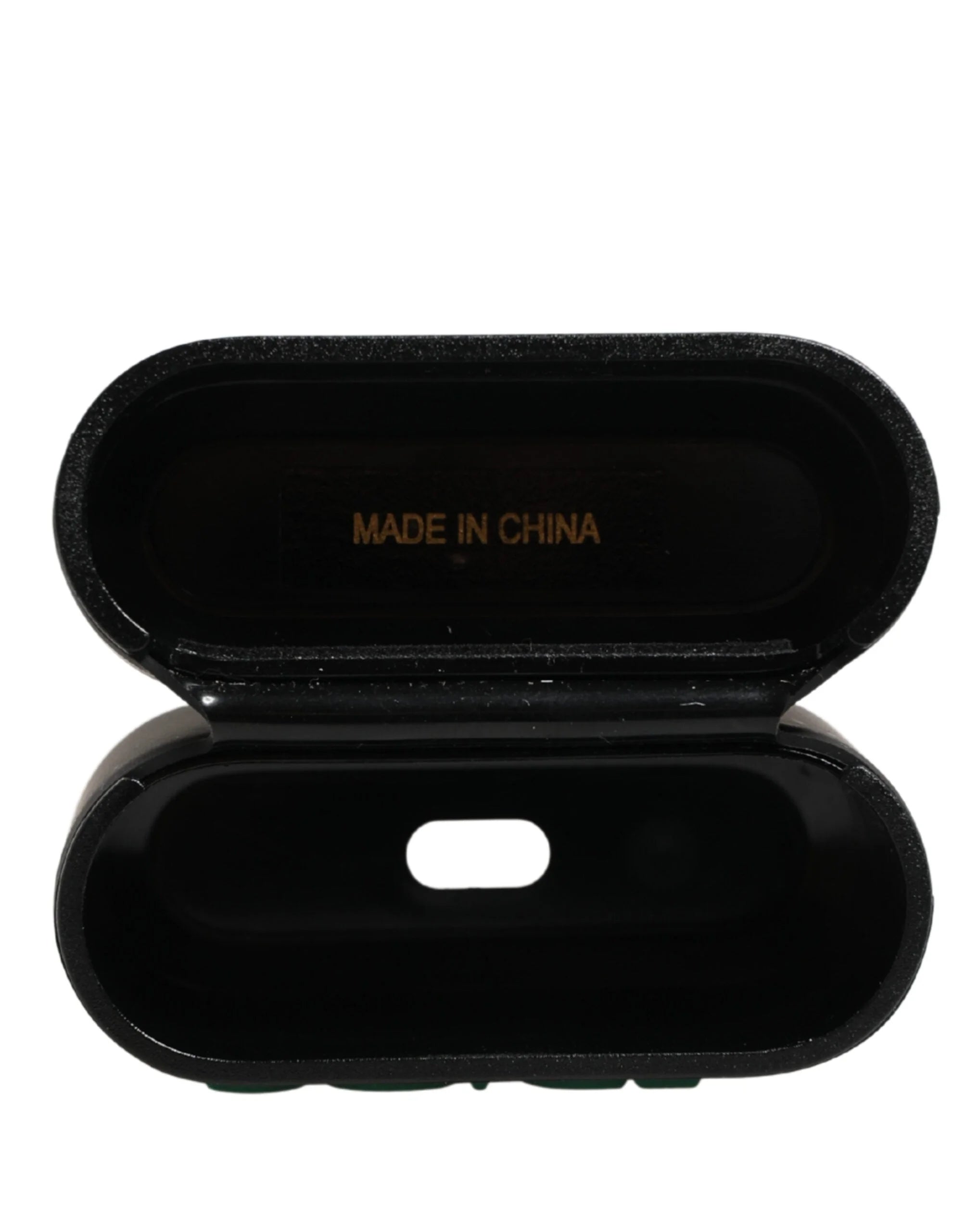 Dolce & Gabbana Black PVC Embossed Logo Flip Holder Women Airpods Case