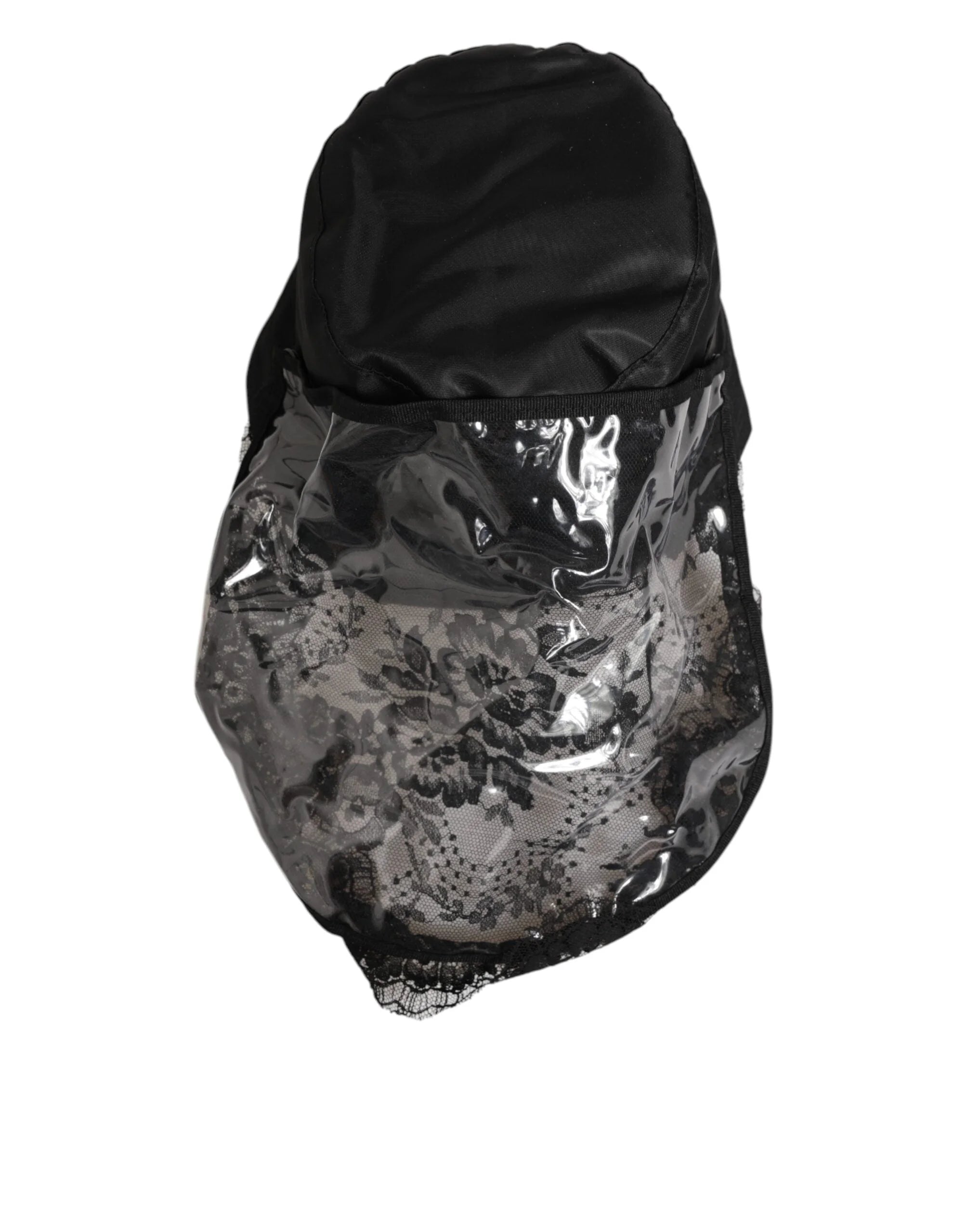 Dolce & Gabbana Black PVC Wide Brim Men Bucket Capello Hat - 57 cm|S - Bucket Hats