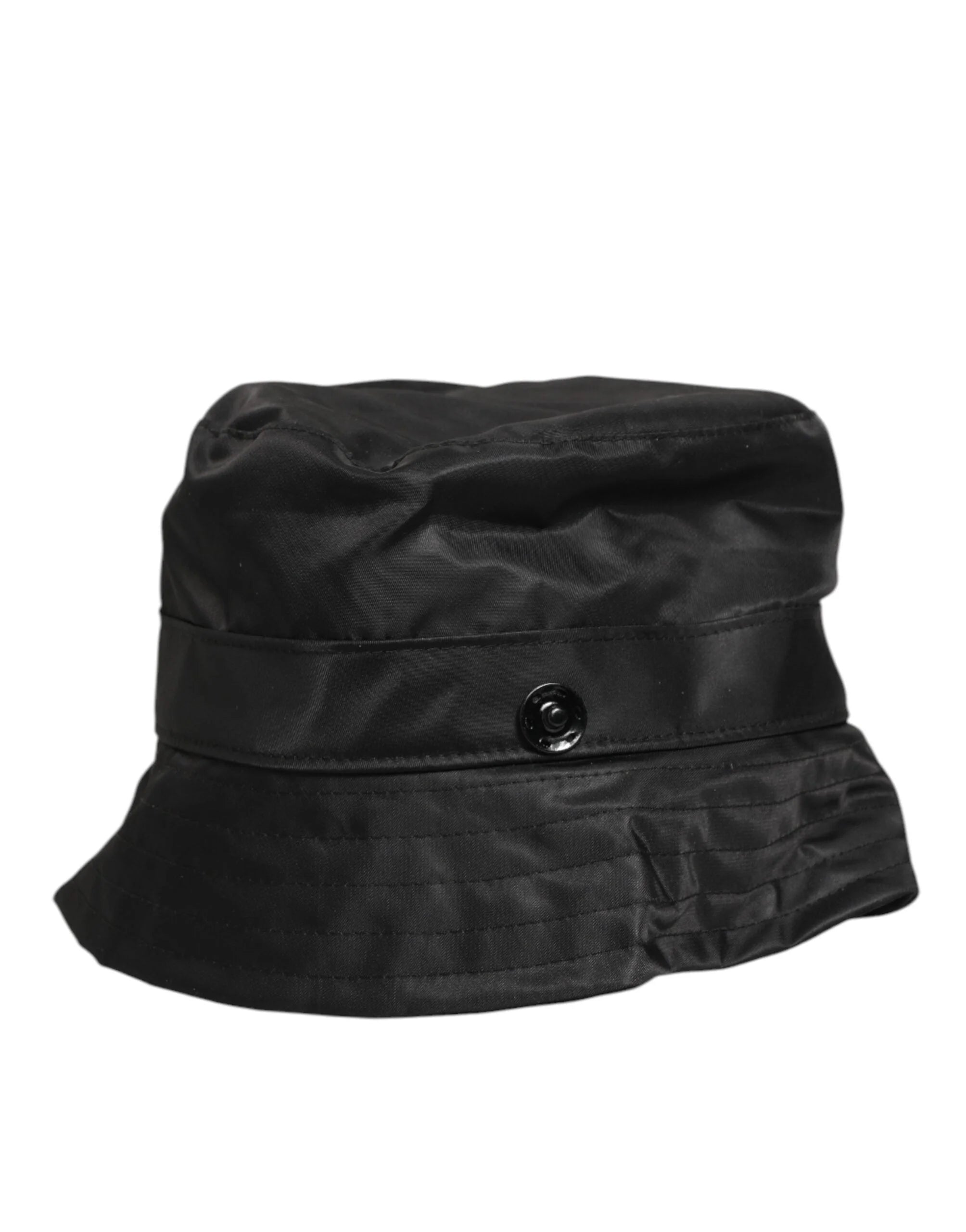 Dolce & Gabbana Black PVC Wide Brim Men Bucket Capello Hat - 57 cm|S - Bucket Hats