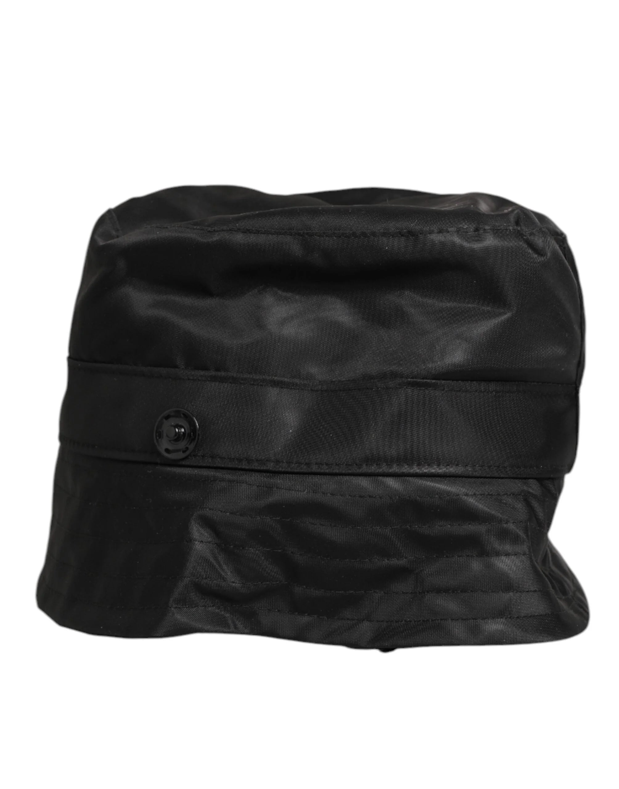 Dolce & Gabbana Black PVC Wide Brim Men Bucket Capello Hat - 57 cm|S - Bucket Hats