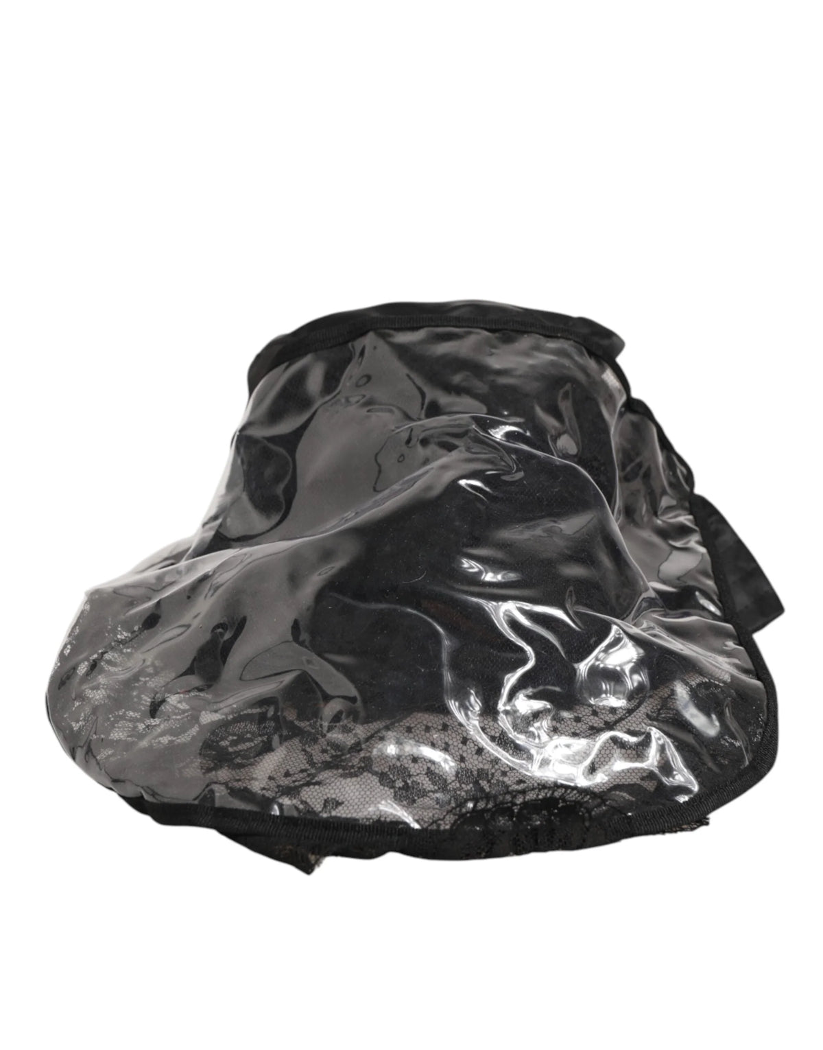 Dolce & Gabbana Black PVC Wide Brim Men Bucket Capello Hat - 57 cm|S - Bucket Hats