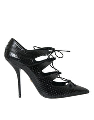 Dolce & Gabbana Black Python Leather Mary Jane Pumps Shoes - EU39/US8.5 - Heels
