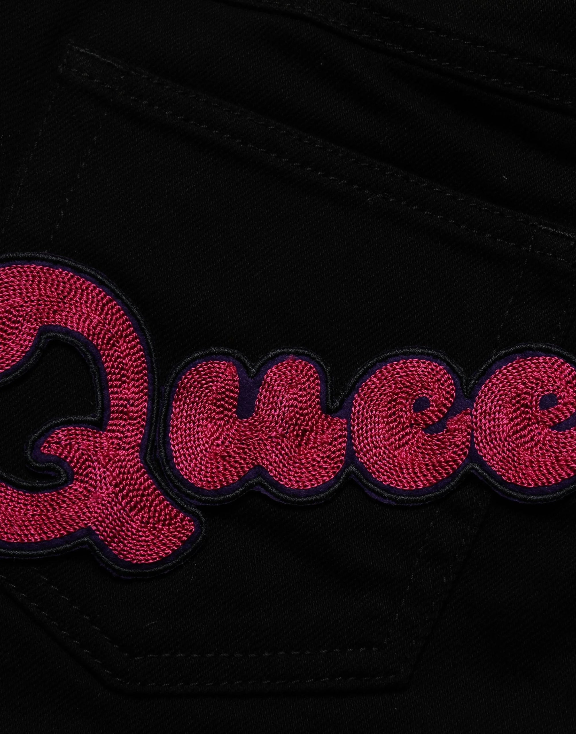 Dolce & Gabbana Black Queen Embroidery PRETTY Denim Jeans - IT36|XXS