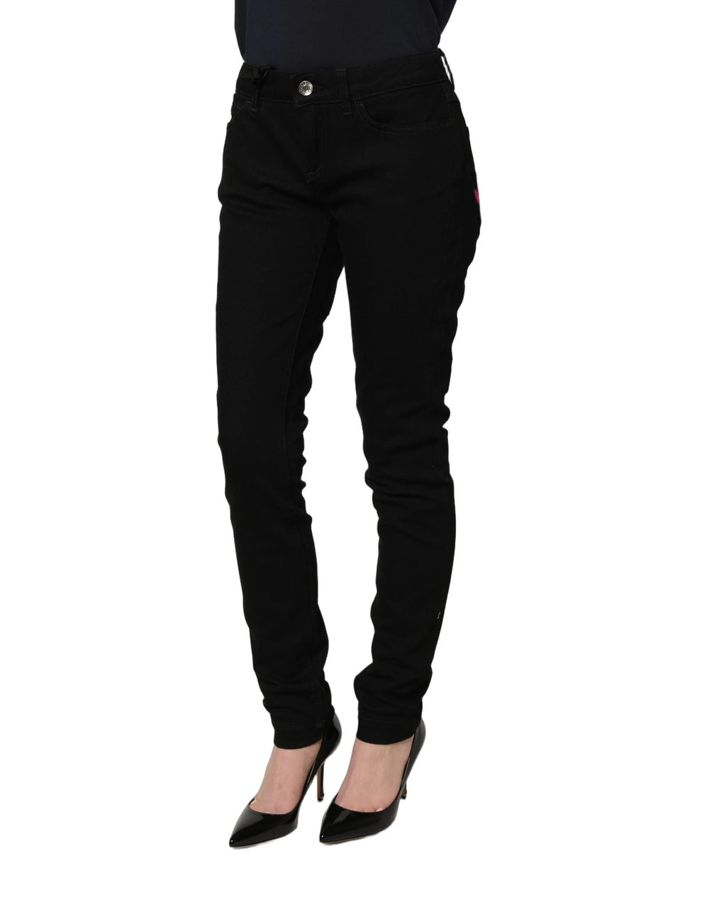 Dolce & Gabbana Black Queen Embroidery PRETTY Denim Jeans - IT36|XXS