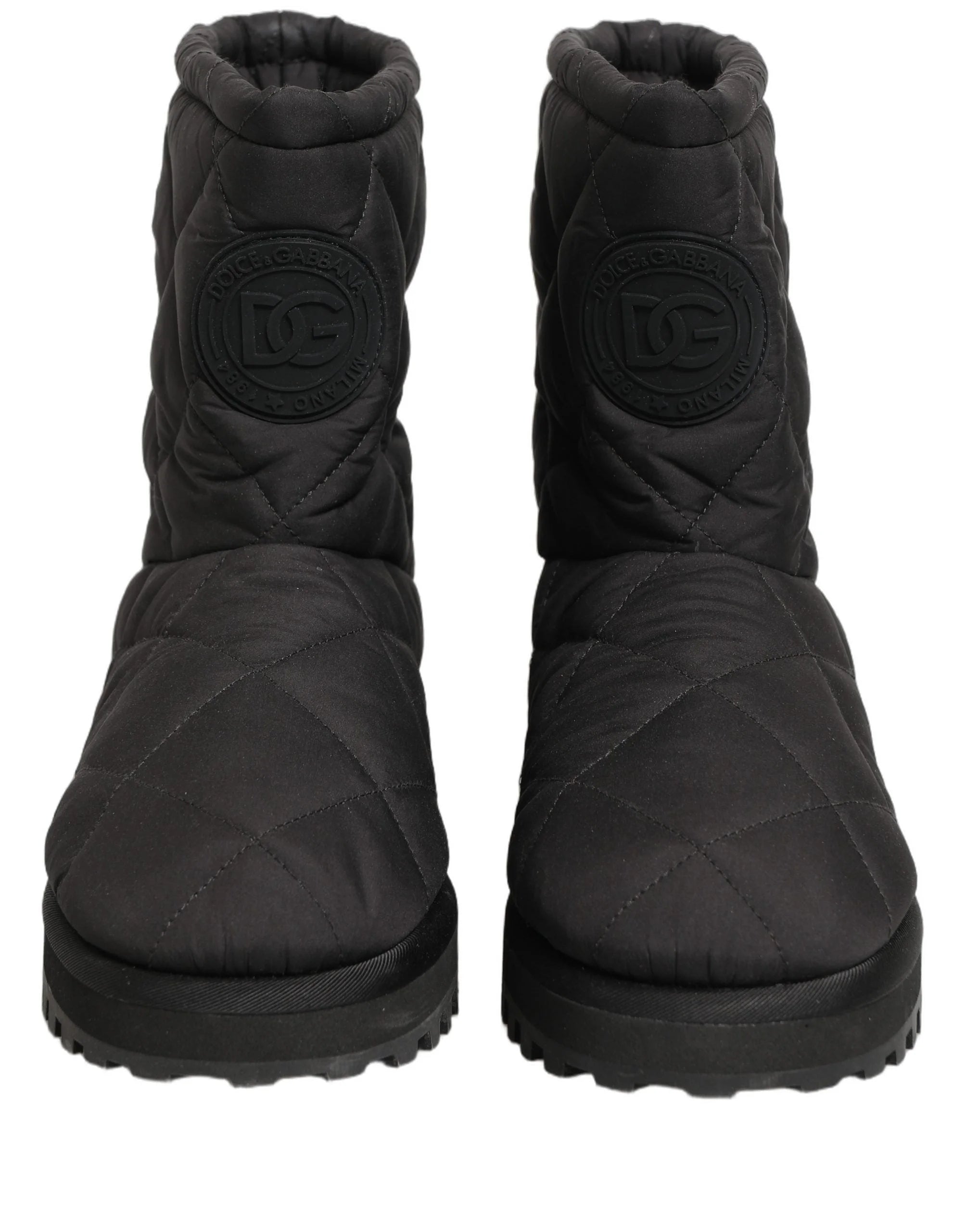 Dolce & Gabbana Black Quilted Effect Mid Calf Boots Shoes - EU44/US11