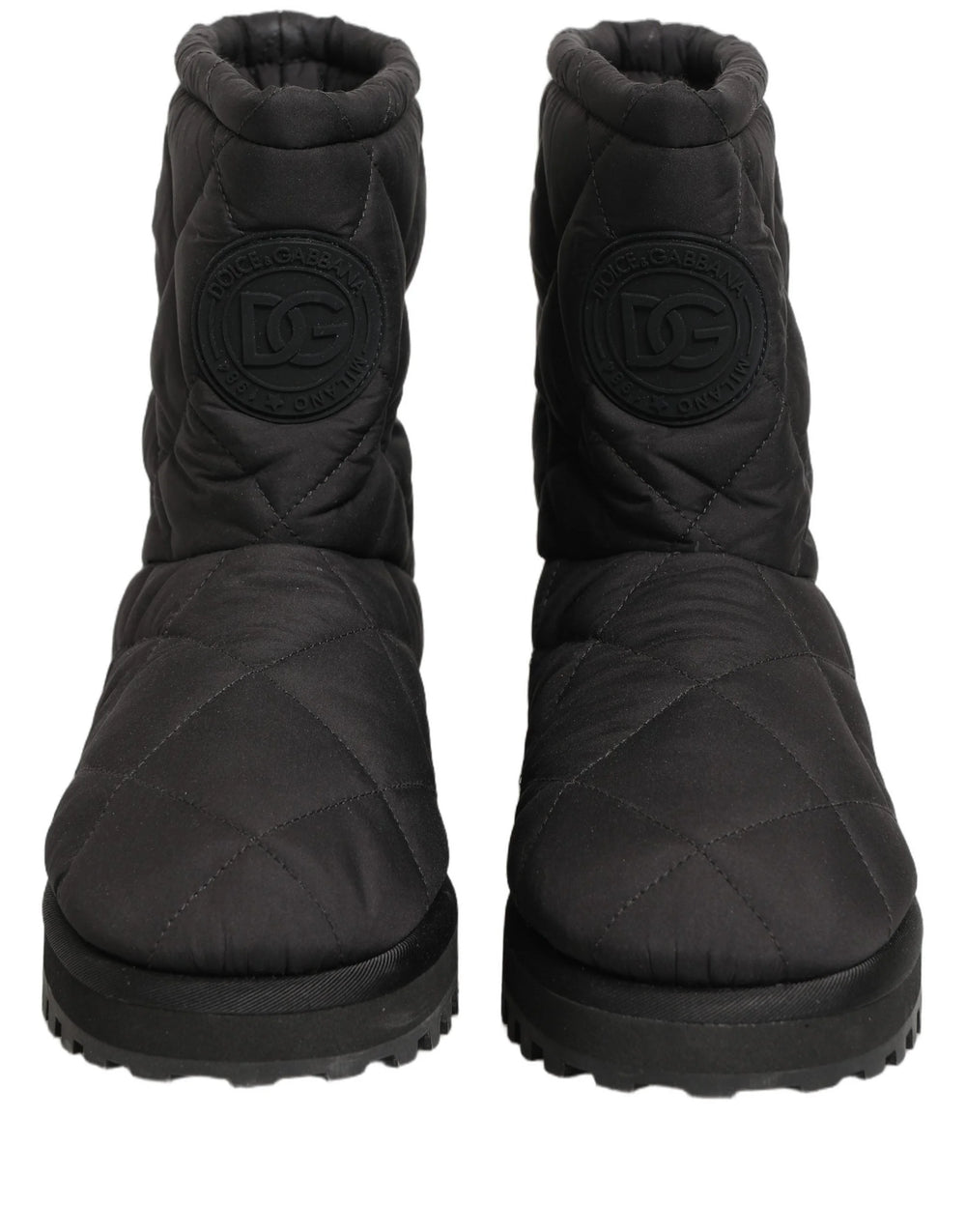 Dolce & Gabbana Black Quilted Effect Mid Calf Boots Shoes - EU44/US11