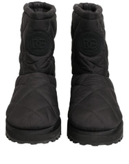 Dolce & Gabbana Black Quilted Effect Mid Calf Boots Shoes - EU44/US11