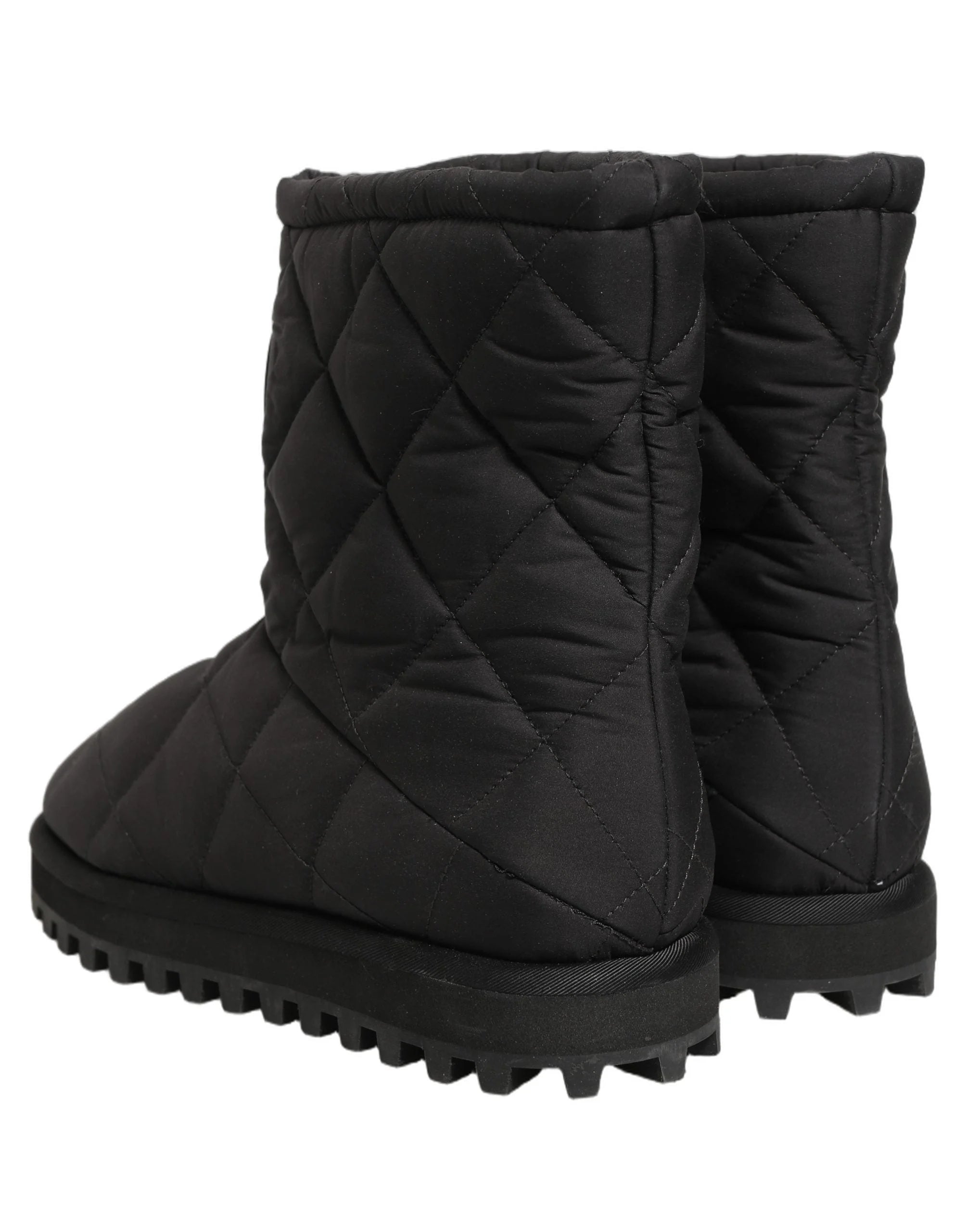 Dolce & Gabbana Black Quilted Effect Mid Calf Boots Shoes - EU44/US11