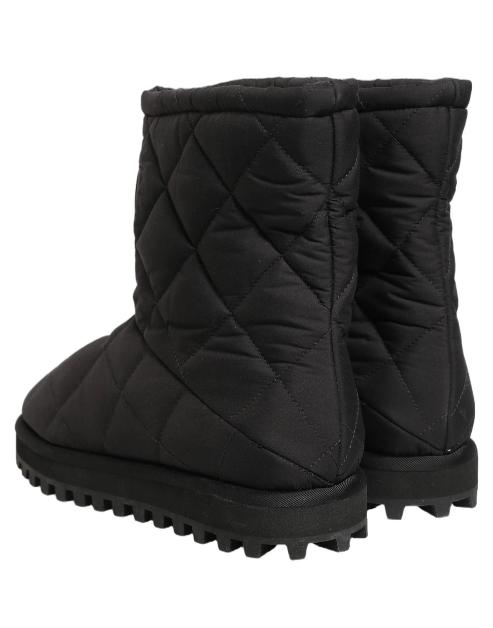 Dolce & Gabbana Black Quilted Effect Mid Calf Boots Shoes - EU44/US11