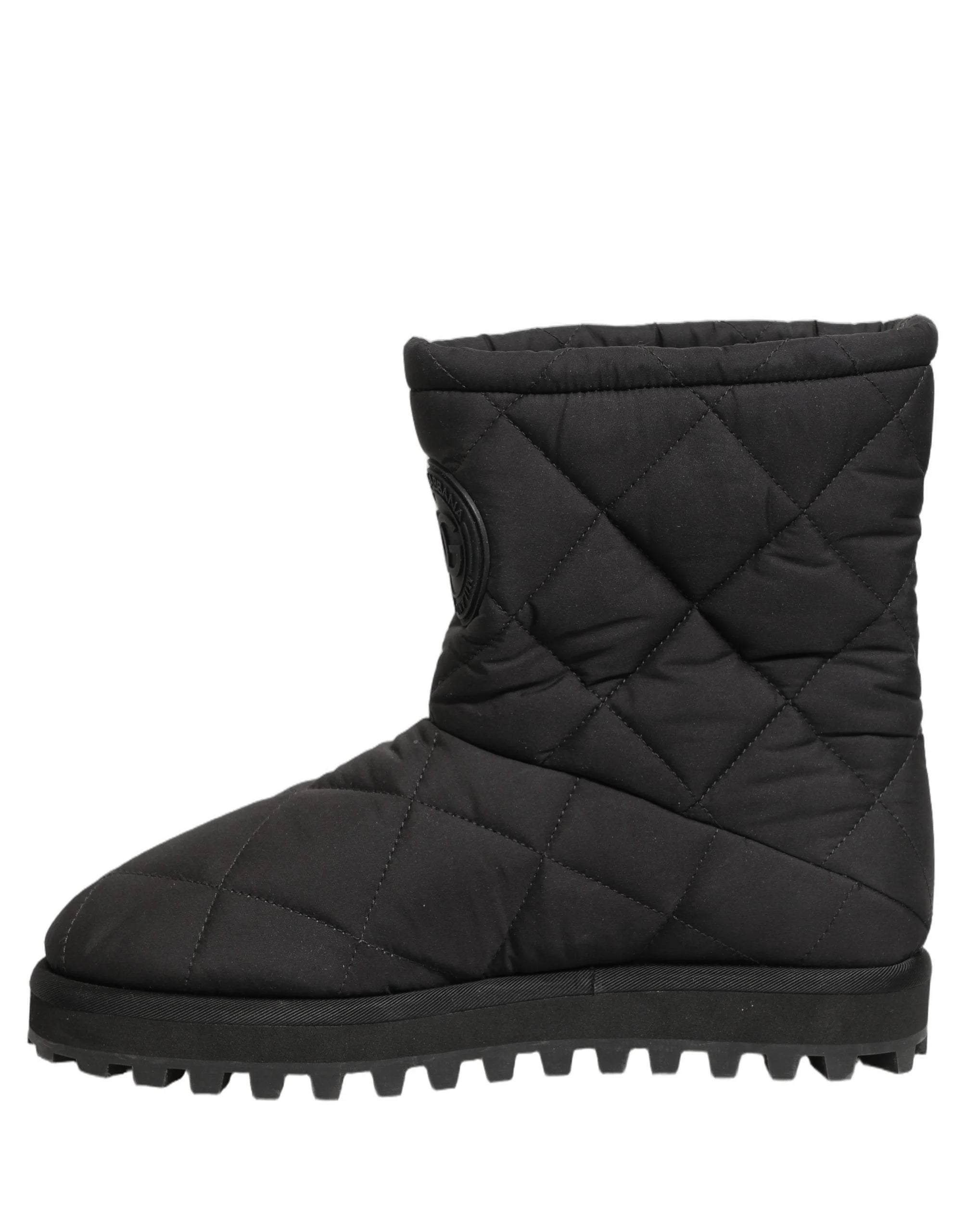 Dolce & Gabbana Black Quilted Effect Mid Calf Boots Shoes - EU44/US11
