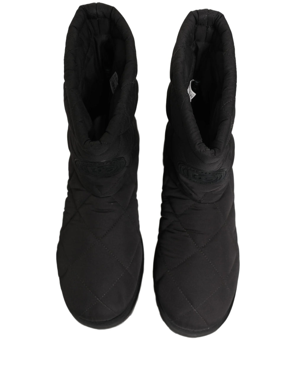 Dolce & Gabbana Black Quilted Effect Mid Calf Boots Shoes - EU44/US11