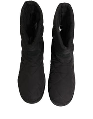 Dolce & Gabbana Black Quilted Effect Mid Calf Boots Shoes - EU44/US11