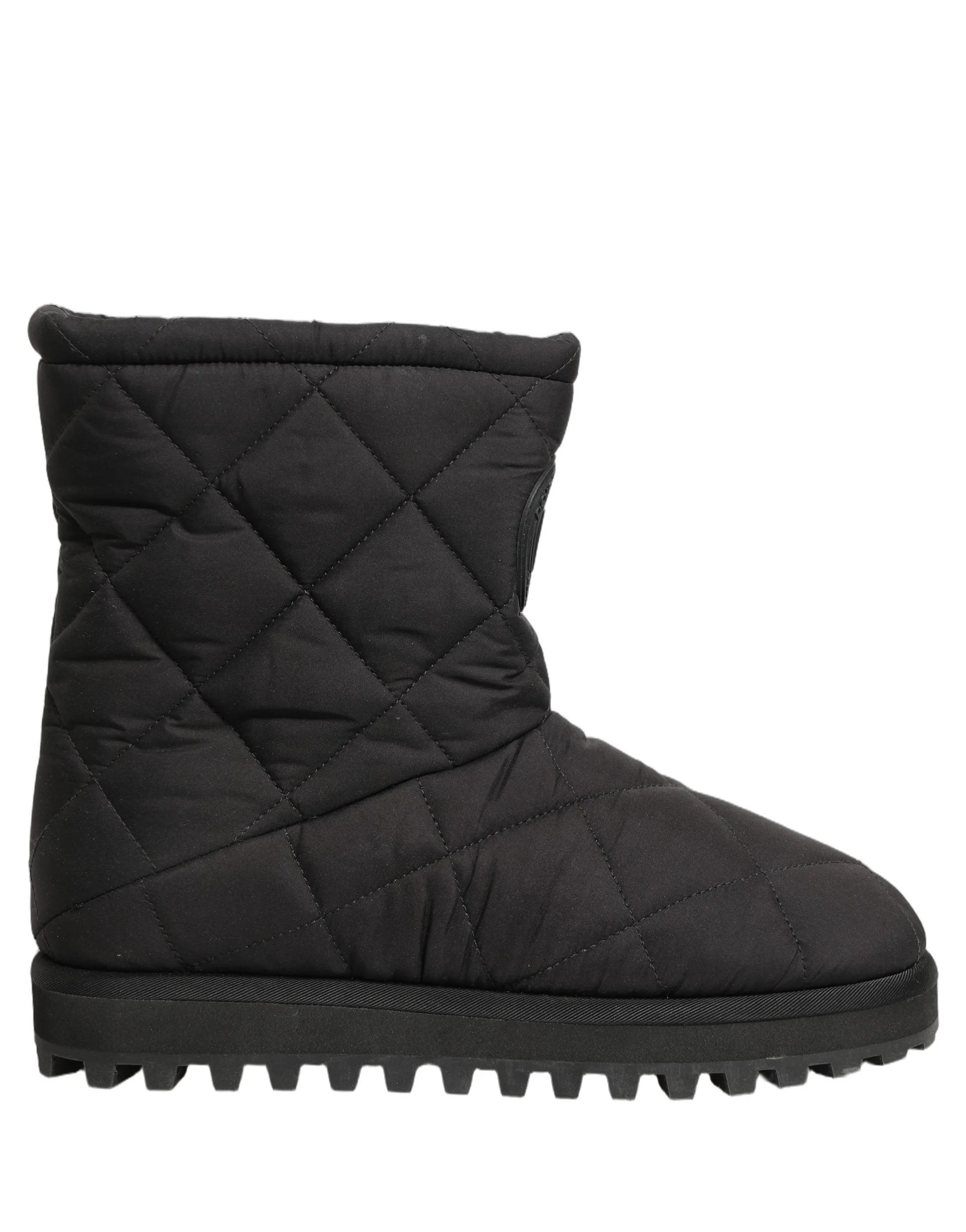Dolce & Gabbana Black Quilted Effect Mid Calf Boots Shoes - EU44/US11