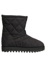Dolce & Gabbana Black Quilted Effect Mid Calf Boots Shoes - EU44/US11