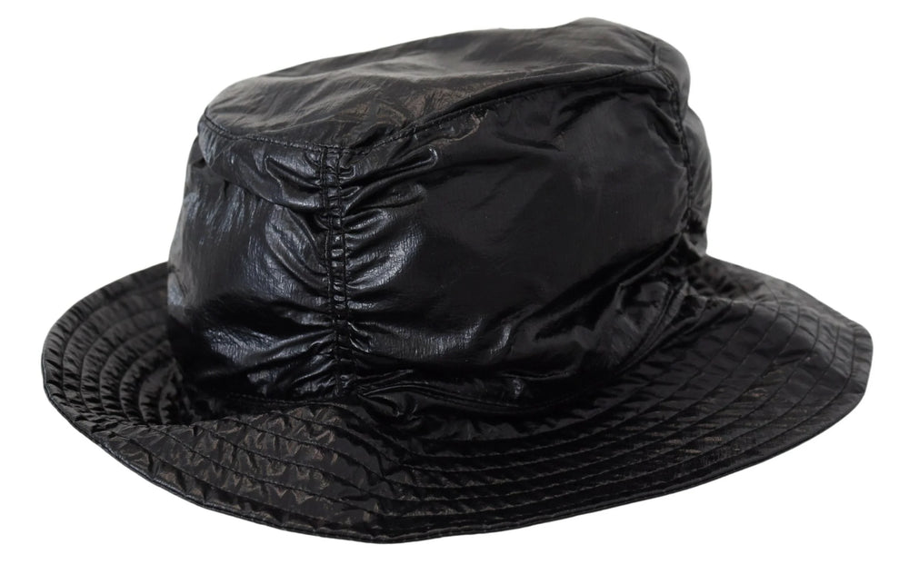 Dolce & Gabbana Black Quilted Faux Leather Women Bucket Cap Hat - 57cm|M - Bucket Hats