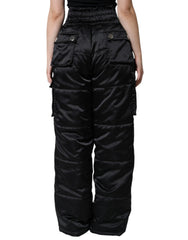 Dolce & Gabbana Black Quilted High Waist Women Boot Cut Pants - IT40|S - Trousers