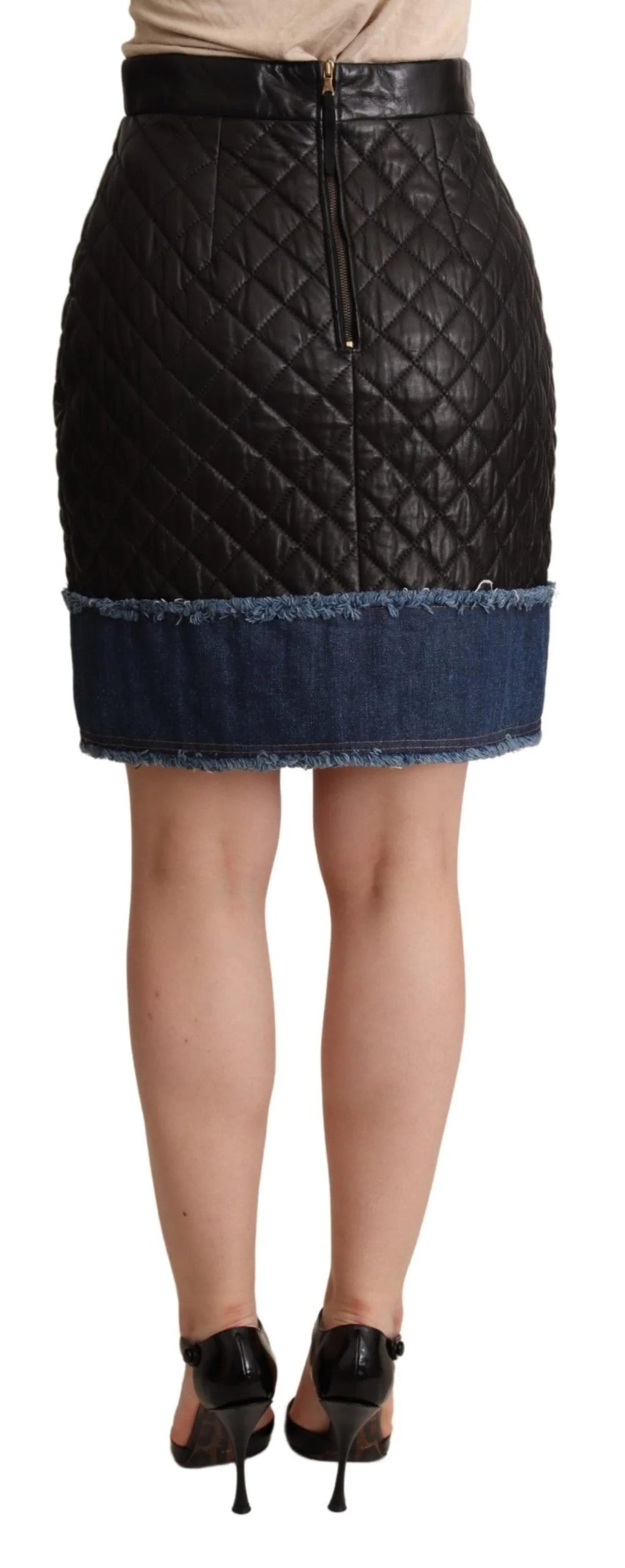 Dolce & Gabbana Black Quilted Leather Mini Skirts - IT38|XS - Skirts