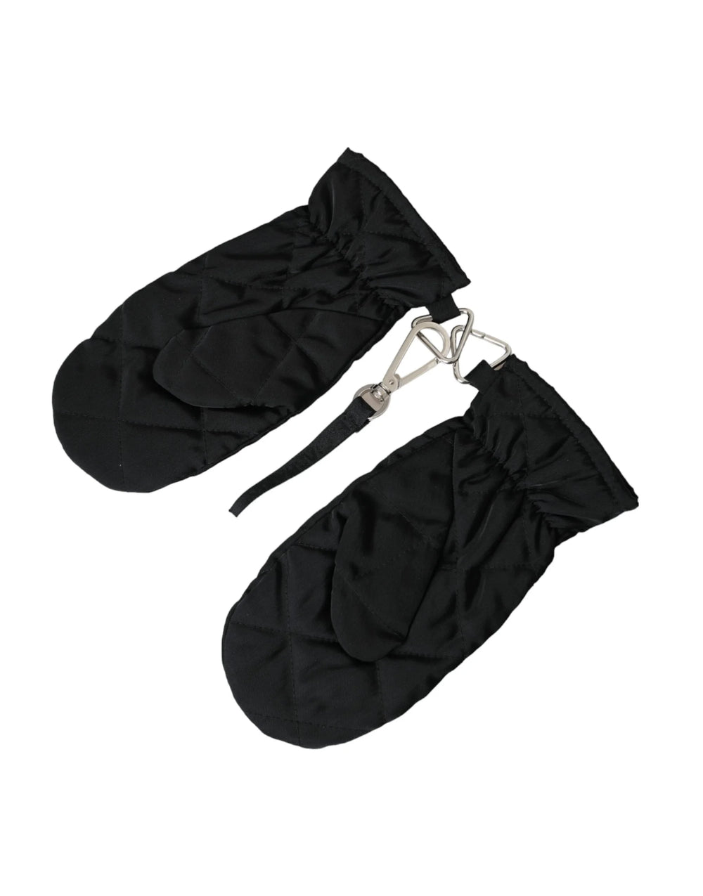 Dolce & Gabbana Black Quilted Nylon Wrist Length Mitten Gloves - 7.5|S - Gloves & Mittens