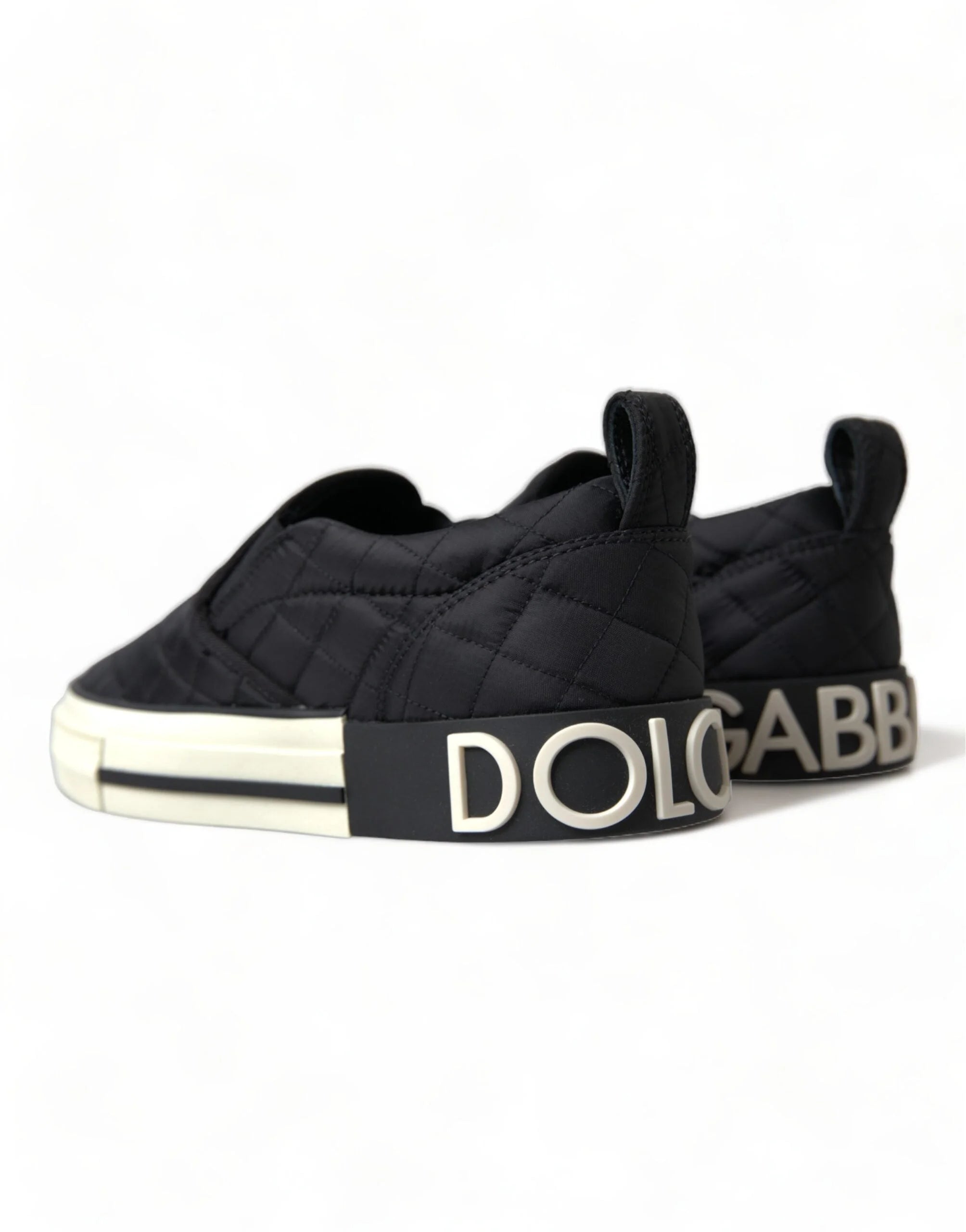 Dolce & Gabbana Black Quilted Slip On Low Top Sneakers Shoes - EU35/US4.5 - Sneakers