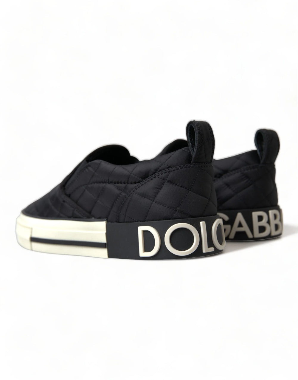 Dolce & Gabbana Black Quilted Slip On Low Top Sneakers Shoes - EU35/US4.5 - Sneakers