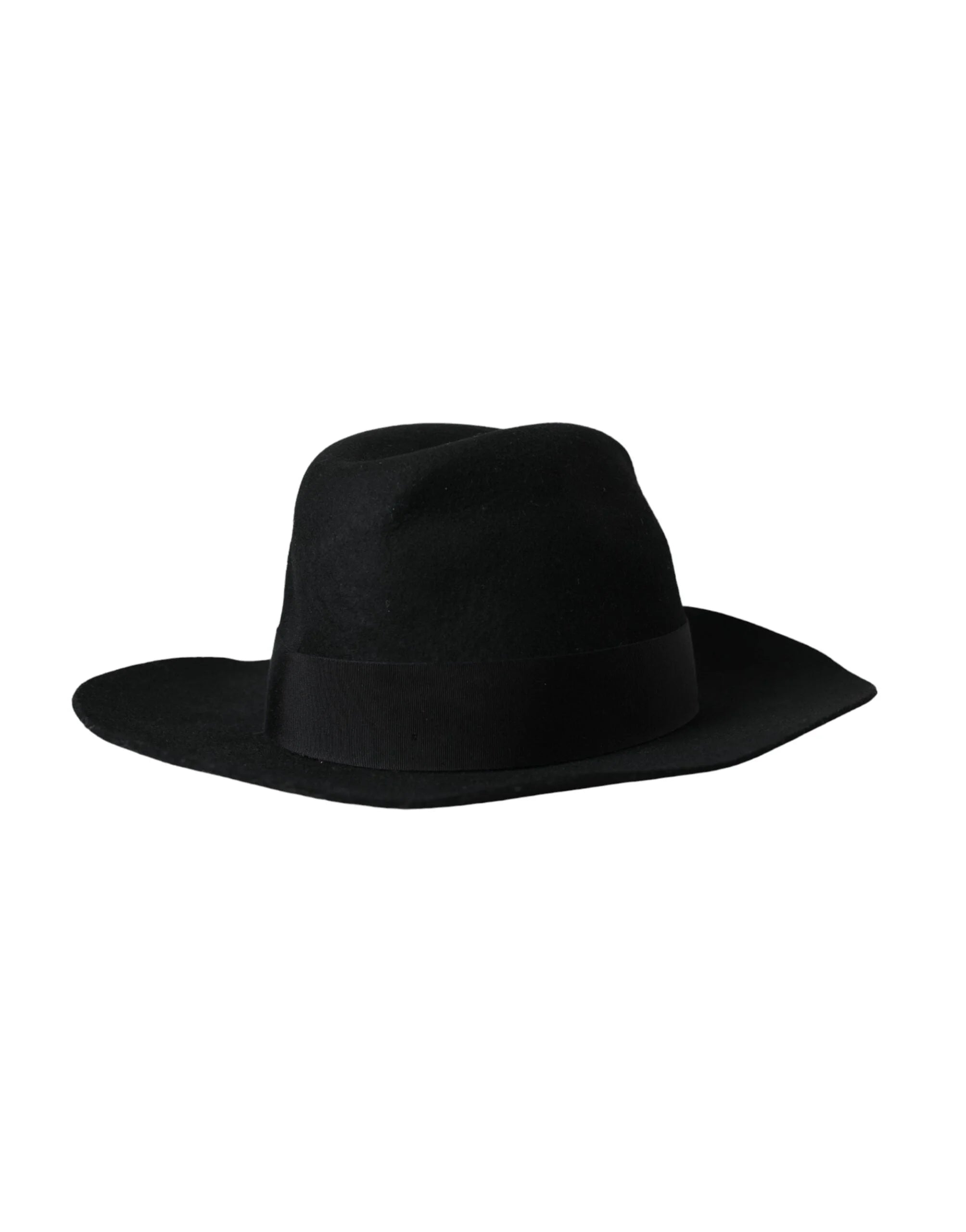 Dolce & Gabbana Black Rabbit Fedora Trilby Women Hat - 57 cm|S - Fedoras