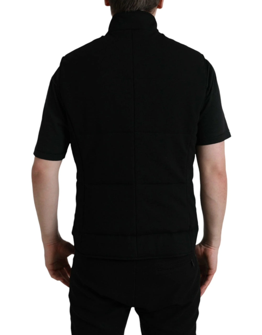 Dolce & Gabbana Black Rayon Buttoned Vest Logo Jacket - IT58 | XXL