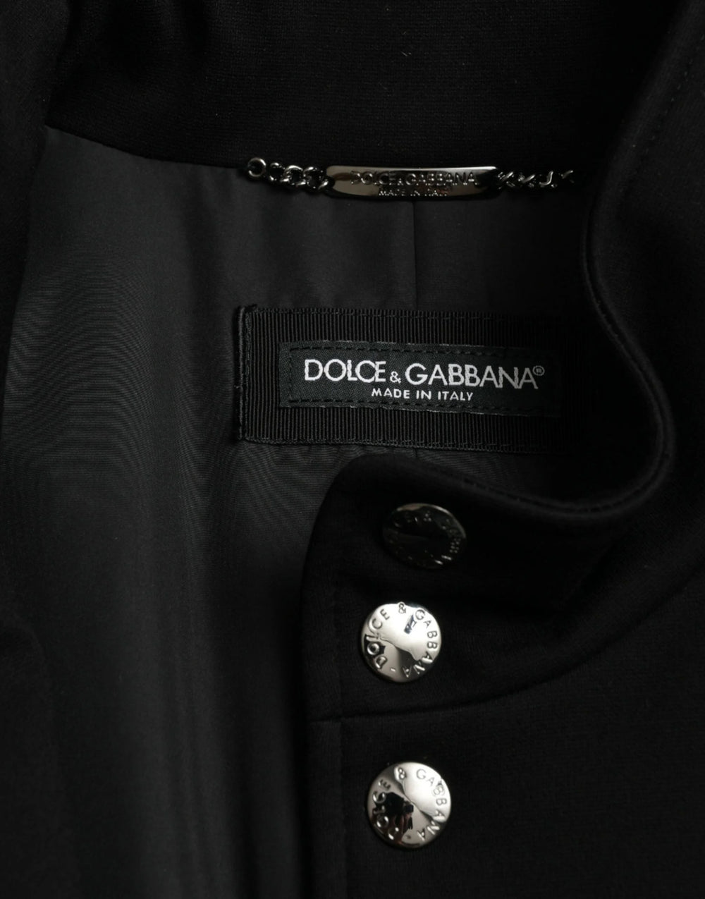 Dolce & Gabbana Black Rayon Buttoned Vest Logo Jacket - IT58 | XXL